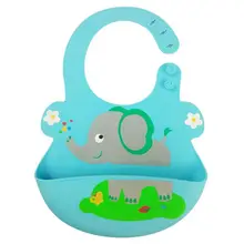 Детские милые мягкие силиконовые нагрудники С Рисунком Тигра и слона, водоотталкивающий нагрудник для новорожденных детей, детское полотенце-Слюнявчик