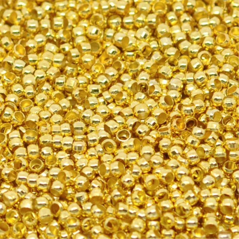 DoreenBeads 5000 шт золотого цвета бусины 2 мм диаметр. Размер отверстия 1 сплав (без