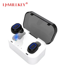 TWS Invisible Mini Headset 3D Stereo Hands-free Noise Reduction Bluetooth Headset Wireless Earphones and Power Bank box YZ132