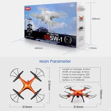 Syma x5sw Drone with Camera HD WIFI Real Time FPV Quadcopter 2.4G 6 Axis Gyro 4CH Headless 3D Roll RC Control Helicopter Toy RTF