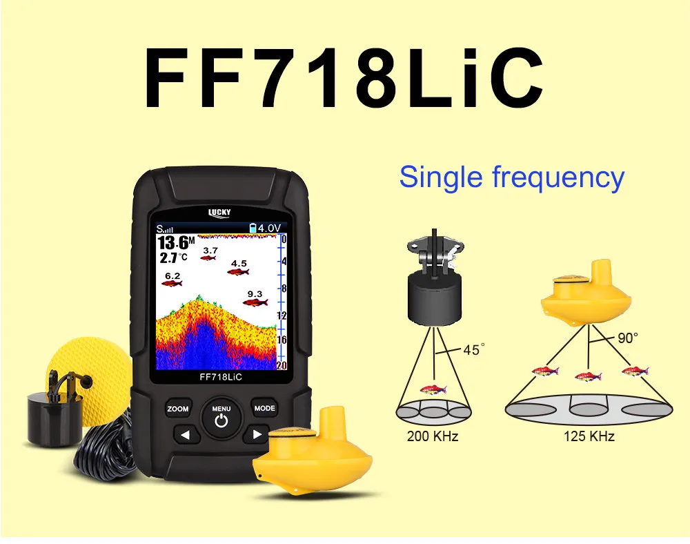 Счастливая FF718LiC глубине эхолот датчик 2-в-1 проводной и Беспроводной Сенсор Портативный Водонепроницаемый эхолот для всех рыболовных типа