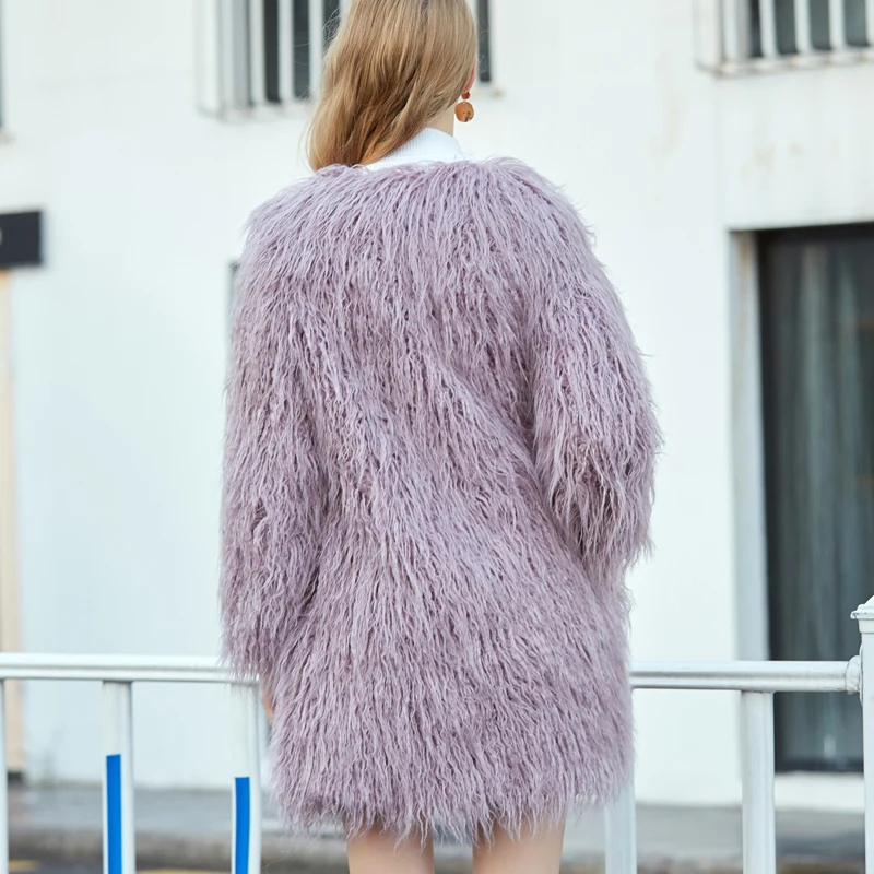 Большие размеры, S-3XL женское длинное пальто из искусственного меха осень зима пушистая куртка из искусственного меха роскошное пушистое толстое теплое пальто для женщин