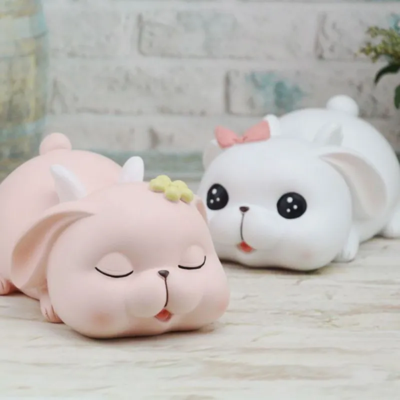 Cute Cartton Money Box Pig Cat Rabbit Baby Piggy Shape Bank Large Capacity Piggy Bank Cartoon Resin Craft Children Birthday Gift
