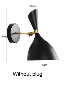 Скандинавский настенный светильник, светодиодный прикроватный Декор для спальни, винтажный промышленный Лофт светильник, Современная гостиная, коридор, настенные светильники-бра для гостиницы - Цвет абажура: Without plug wire