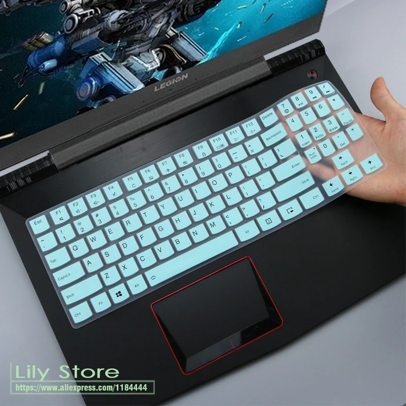 Силиконовая клавиатура защитная оболочка покрытие для lenovo Легион Y530 R720 Y520 Y720 Y7000 Y7000P Y540 Y9000K 15,6 ''/Y730 Y740 17,3'' - Цвет: whiteblue