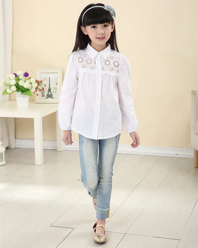 Купить Белую Рубашку Для Девочки