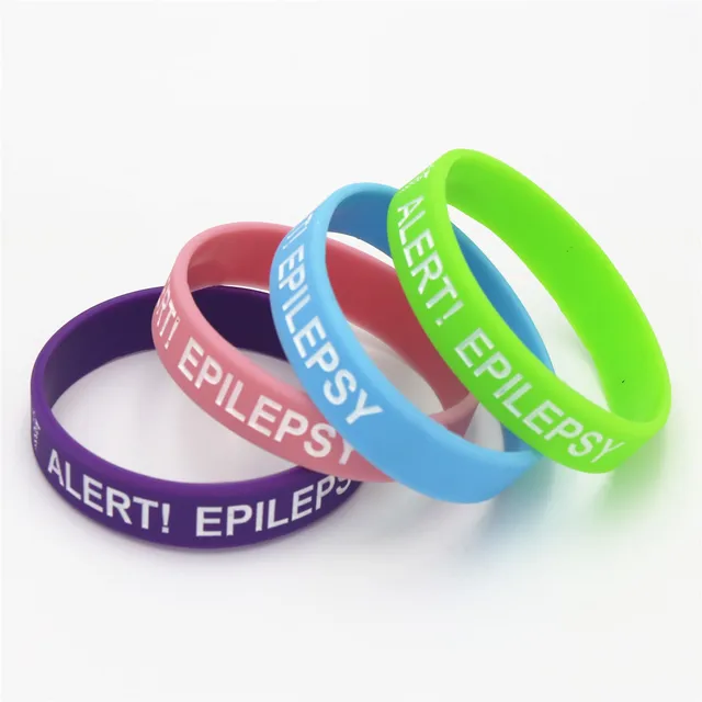 1pc Medical Alert Bracelet Epilepsy Silicone Wristband In Kids Size 1pc Medical Alert Bracelet Epilepsy Silicone Wristband In Kids Size Armband Bracelets Bangles For Gifts