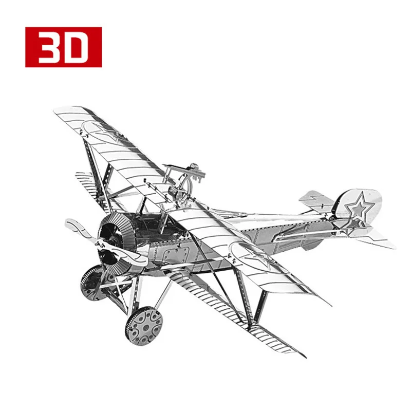 3D металлический нано-головоломка Niuboter 17 самолет собрать модель Наборы D12202 DIY 3D лазерная резка игрушка