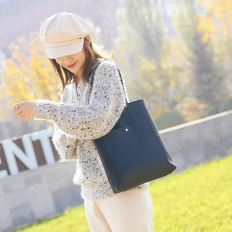 

Women Fashion Shoulder Bags Female Solid Handbags Large Capacity Tote Bag Casual Pu Leather Shopping Bag