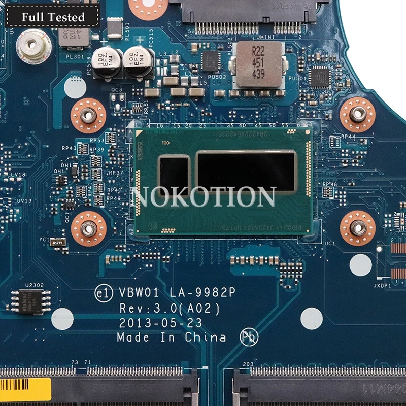 low cost  NOKOTION laptop motherboard for DELL inspirion 15R 3537 5537 Mainboard I5-4200U CPU CN-000GCY 000GC
