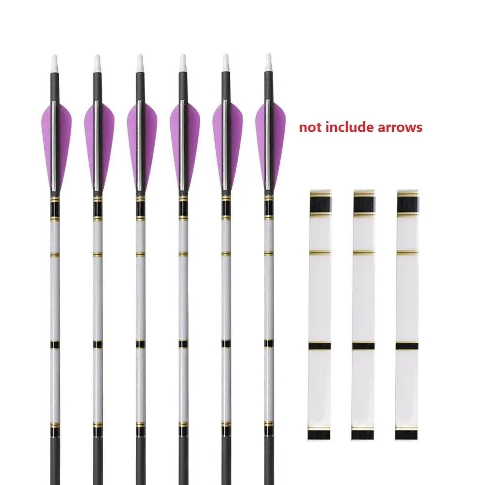 15pcs Universal Arrow Shaft Stickers Heat Shrinkable Arrow Wraps White 7.68' x 0.79' for Archery Hunting Shooting