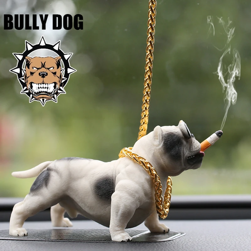 

Bully doggy Simulated Car Dog Dolls Ornaments Pendant Auto Interior Decoration Ornaments Toys Gift Car Accessories