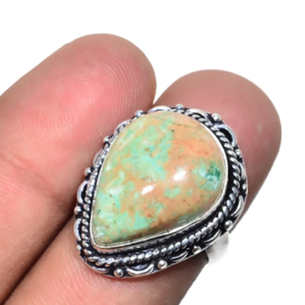 

Azurite Ring Silver Overlay over Copper , Size: 7.75, R5040