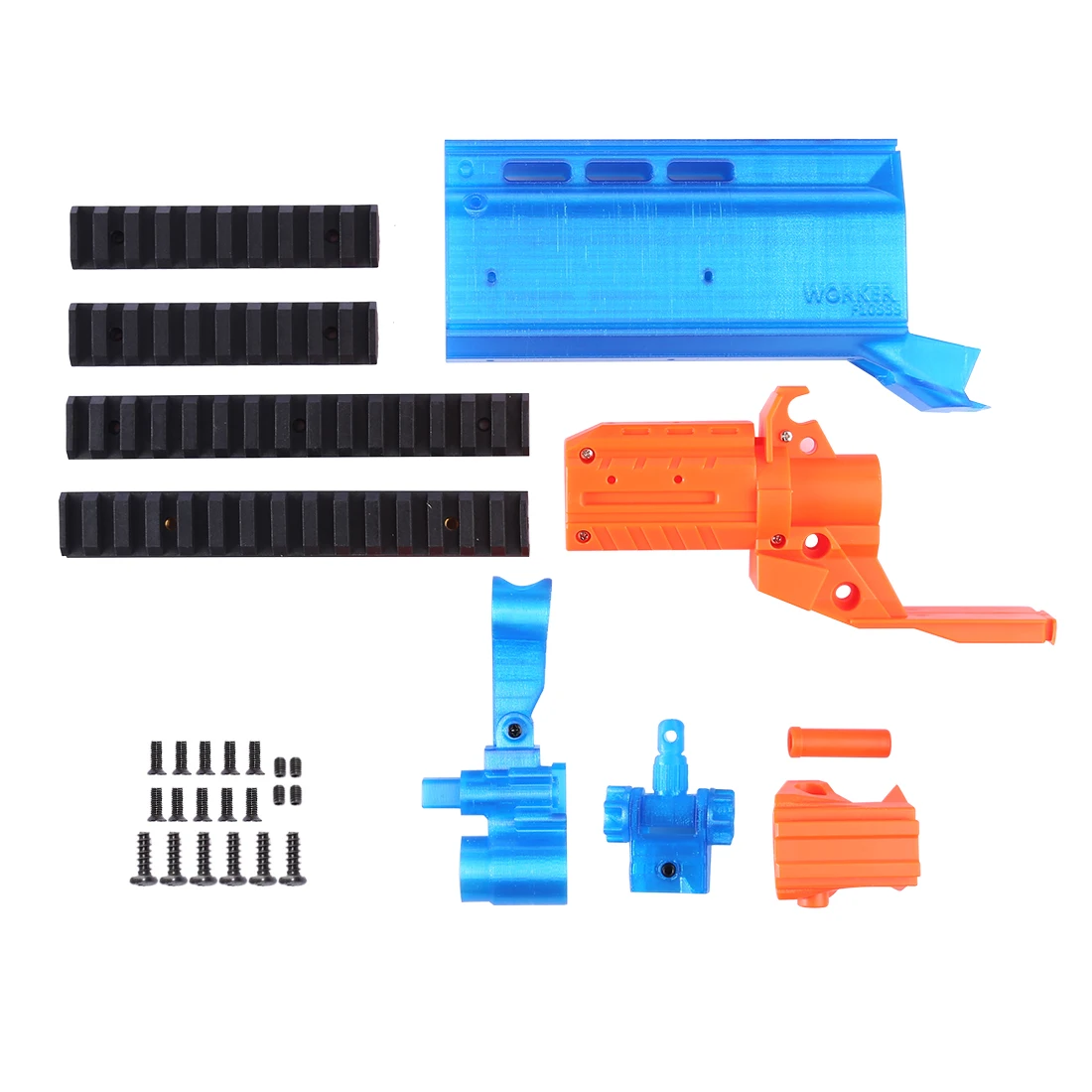 

SurwishWorker f10555 3D Printing Modularized NO.152 Front Tube Kit for Nerf N-Strike Elite Stryfe Blaster - Transparent Blue