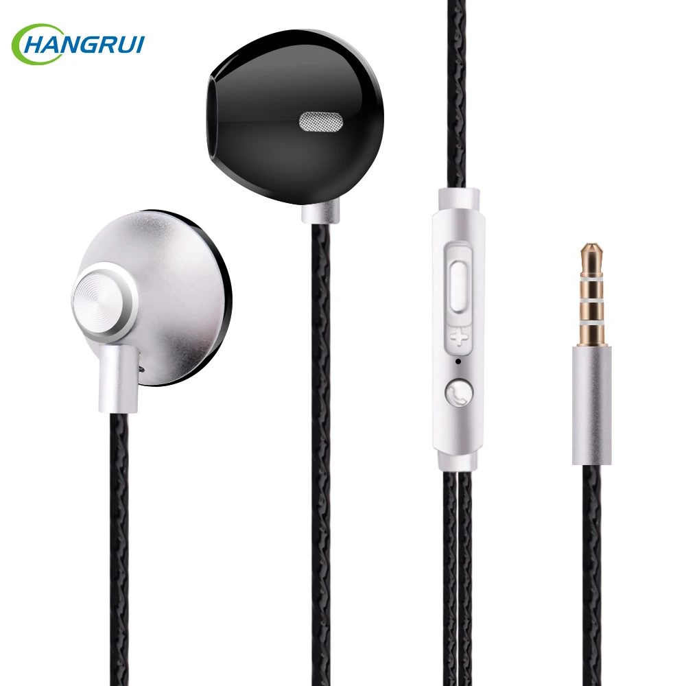 Metal In-Ear Earphone Stereo Bass Sound Earbuds With Mic Wired Control 3.5MM HIFI Headset For iPhone Android Universal Ear Buds
