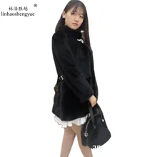 Linhaoshengyue 2016 mink fur coat long long sleeves