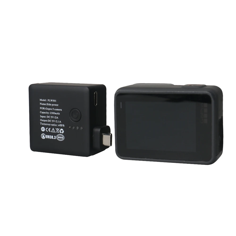 Боковой внешних аккумуляторов мобильный источник питания с рамкой защитный кожух для GoPro Hero5/6/7 черный Тип-C Аксессуары для фотоаппаратов