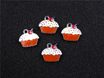 

AE615 Mix Color 100Pcs Alloy Metal Enamel Pastry Charms Pendant 20x18mm