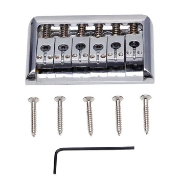 

Chrome Slivery 6 String Electric Guitar Fixed Hardtail Bridge Height Adjustable