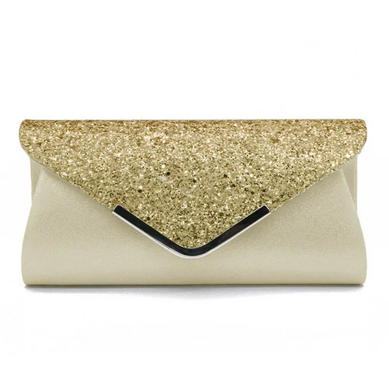 NoEnName 2019 Women's Glitter Shimmer Envelope Ladies Sequins Evening Party Prom Smart Jane Clutch Bag  Handbag