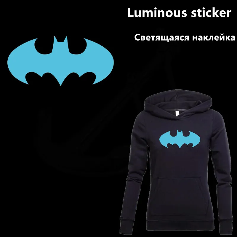 

Luminous sticker 24*21 cm Patch for clothing Batman iron on patches Diy T-shirt Dresses hoodie thermal transfer sticker