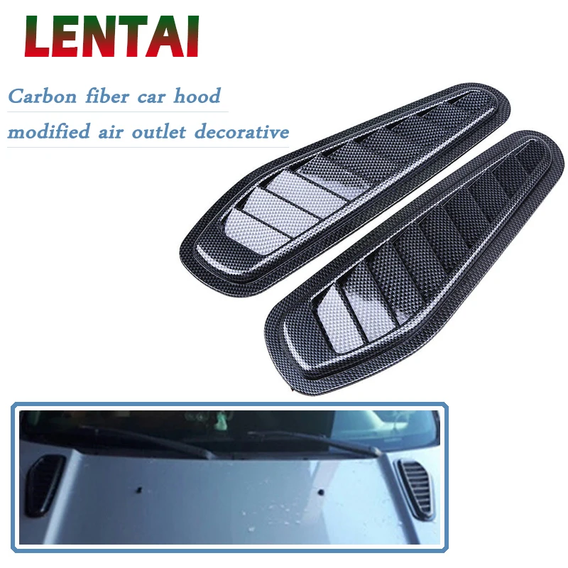 

LENTAI 1Set Carbon Fiber Car Air Flow Vent Intake Hood Scoop Vent Bonnet Cover For BMW E60 E36 E46 E90 E39 E30 F30 F10 F20 X5