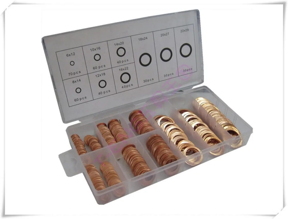 

400 Pieces Red Copper Round washers Assortment set