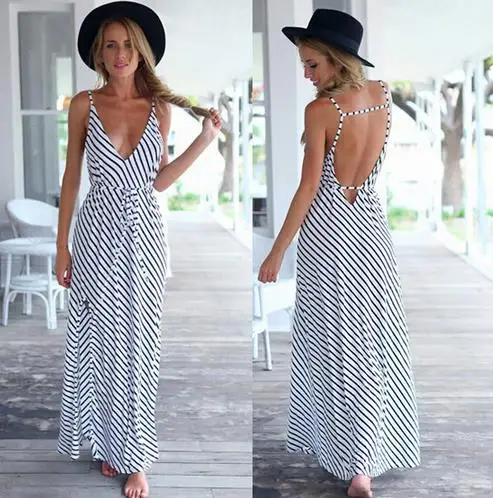 backless maxi dress casual