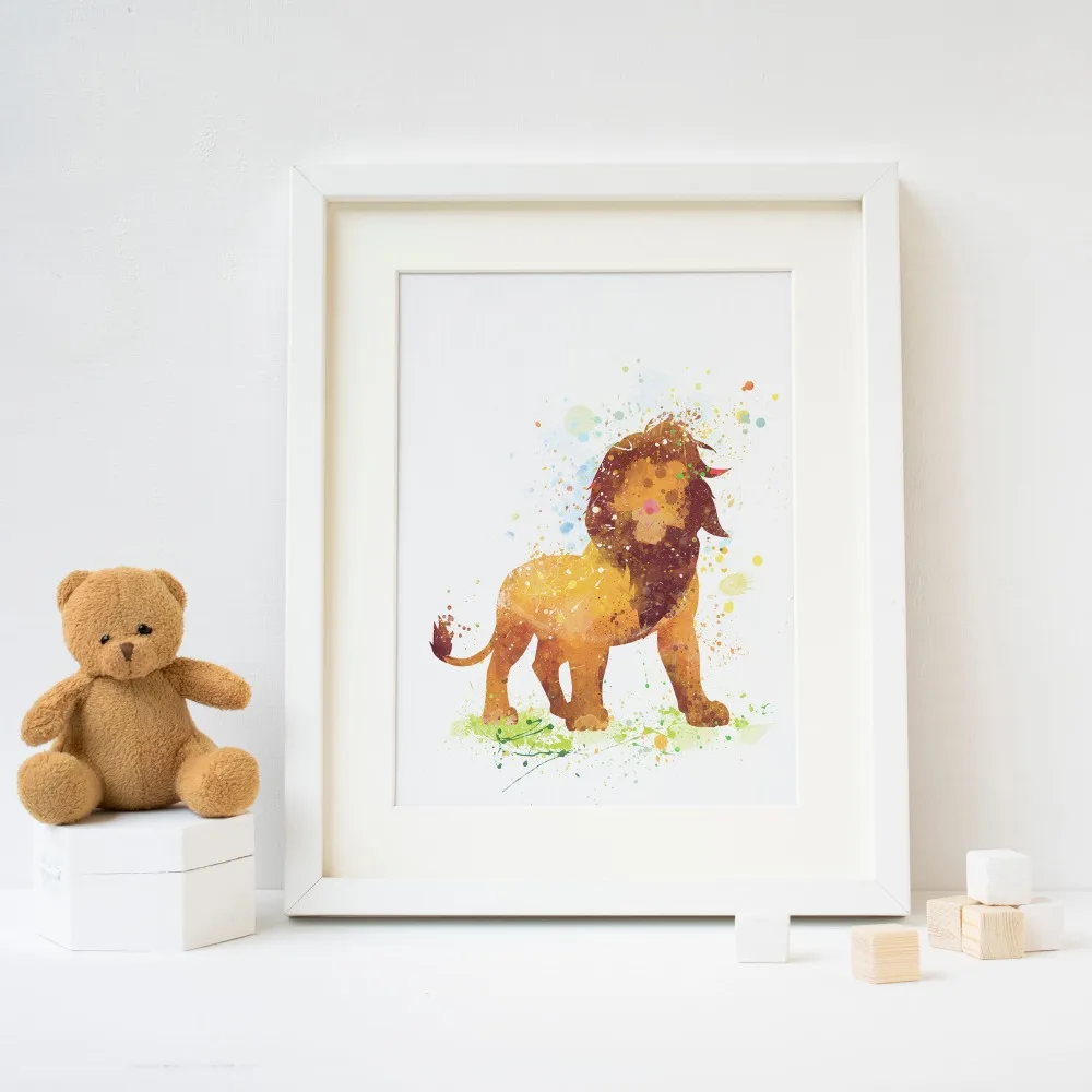 

Lion king pictures print Watercolor Poster Print Print Kids Room Decor boy Nursery Art Gift idea wall