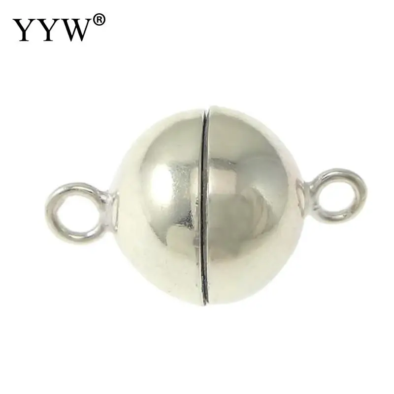 

YYW 8mm Round Ball Magnetic Clasps 925 Sterling Silver Clasps Buckle Hook Jewelry Findings Bracelet Clasp DIY Jewelry Making