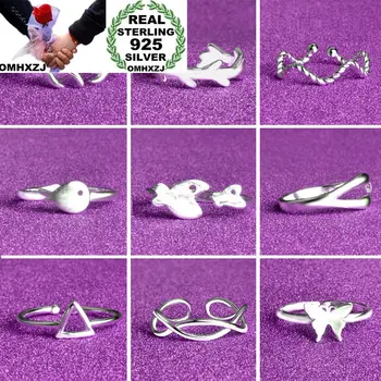 

OMHXZJ Wholesale Personality Fashion OL Woman Girl Party Wedding Gift Silver Simple Lovely Open 925 Sterling Silver Ring RN241