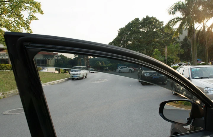 Outside Mount Window Visor Deflector 4 Pcs Dark Smoke for 2011-2015 Volvo S60