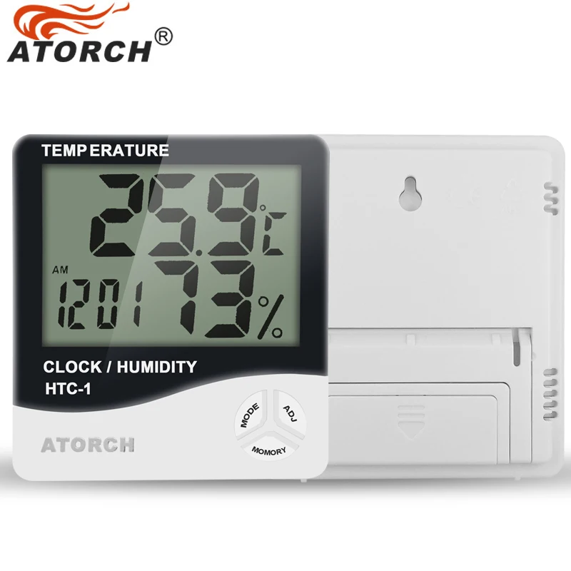 

ATORCH Digital Thermometer instruments Electronic LCD Humidity Meter infrared Hygrometer Weather Station Alarm Clock