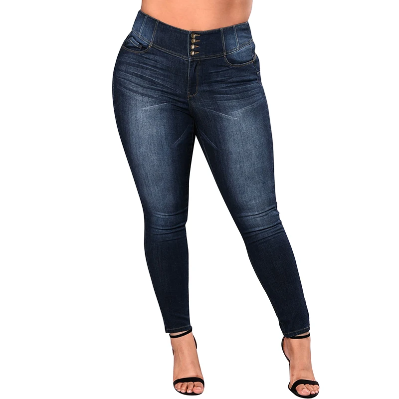 Большие размеры женские джинсы леди с высокой талией обтягивающие джинсовые узкие брюки рваные джинсы для женщин новые женские облегающие