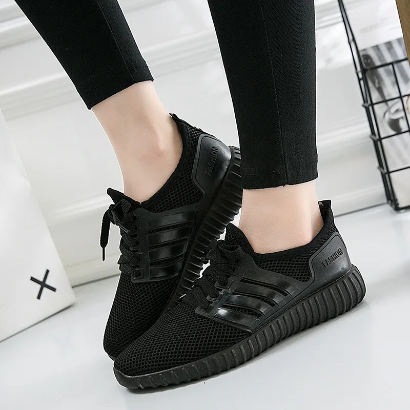 

2018 new fashion shoes mesh comfortable breathable casual shoes low cut lace flat shoes women.