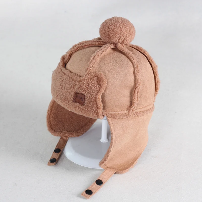 Детская шапка, зимняя фланелевая шапка-бомбер для новорожденных, шапки для мальчиков и девочек, кепка Lei Feng, детская шапка с защитой от ушей для детей возрастом от 1 года до 4 лет