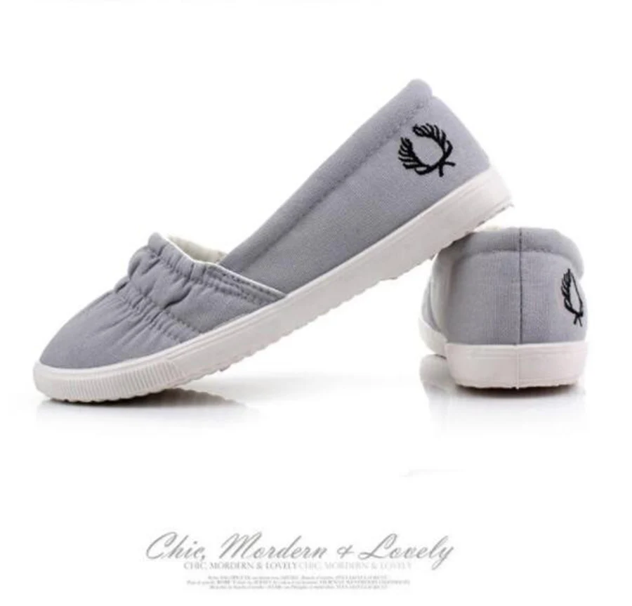 Pring Women's Casual New Flat CanvasShoes White Gray Cloth Shoes Women