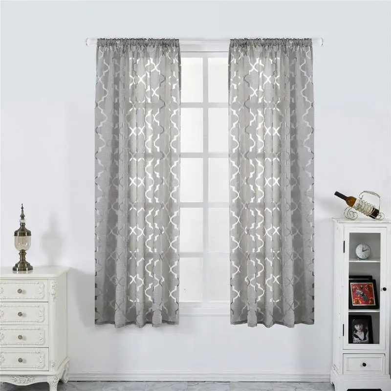 

Lantern Cut Flower Bubble Print Bedroom Living Room Half Blackout Curtain Drapes White Black Grey Brown Multiple Color Options