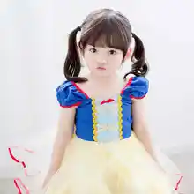 Oklady Hot Sale Summer Children Girl Snow White Princess Dress Chlidren Clothes Cute Bow Short Kids Party Costume Ball Gown