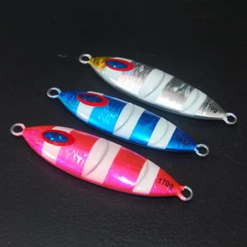 

3PCS Glow Zebra Stripe Fishing Ocean Boat Jig Deep sea Jigging Jigbait Spoon Lure baits 140g 170g 210g