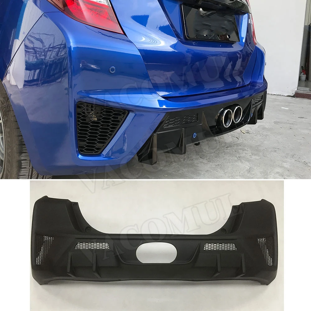 PP материал наборы тела задний бампер спойлер диффузор для Honda FIT 2014 2015 2016 2017