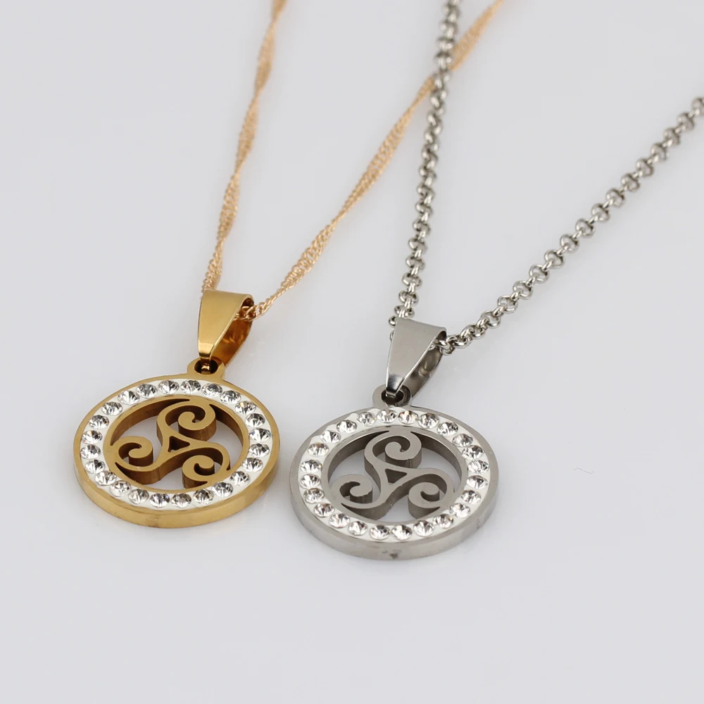 Модное колье с волком для подростков подвеска кристаллами Triskele Argent модное
