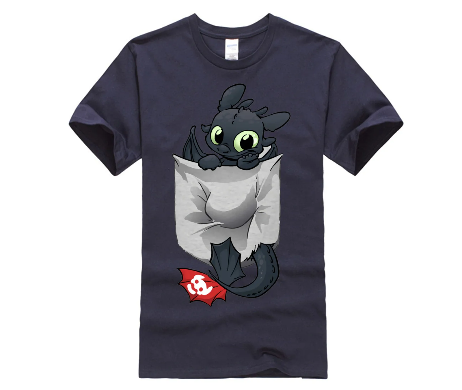 Pocket How to Train Your Dragon Toothless T shirt Men Cute Tops Dragon Cartoon Tees 3D T shirt Summer Gray Clothes Cotton Tshirt