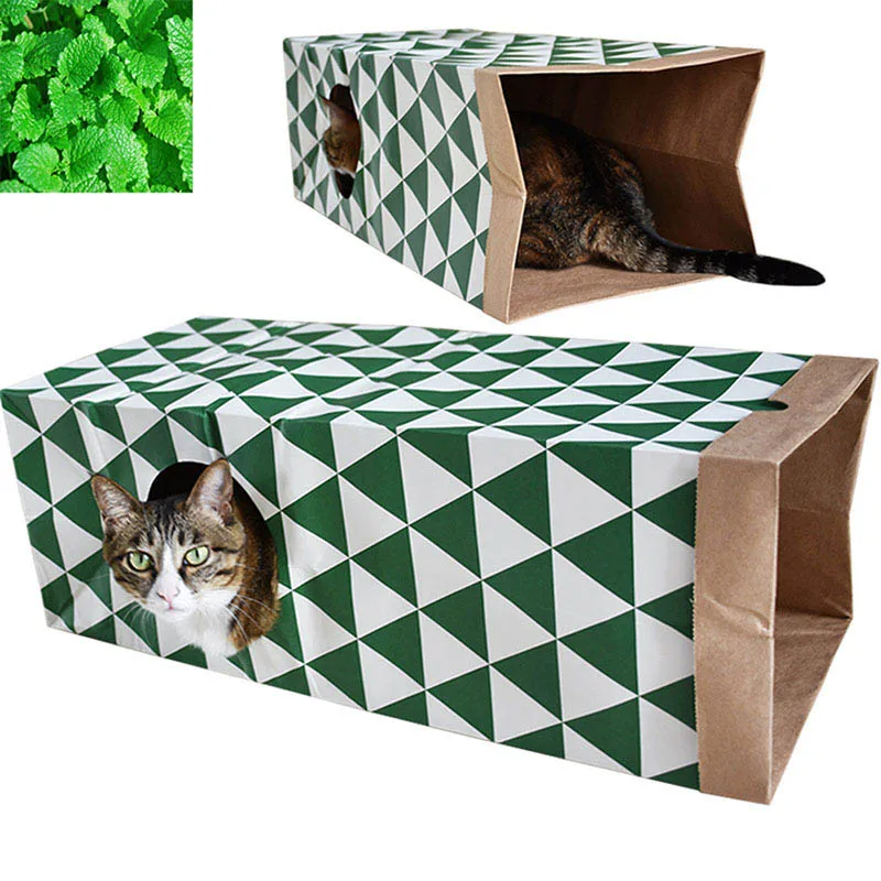 Cat Paper Bag Tunnel Toy Cat Activity Play Bag Fun Interactive Cat Toys