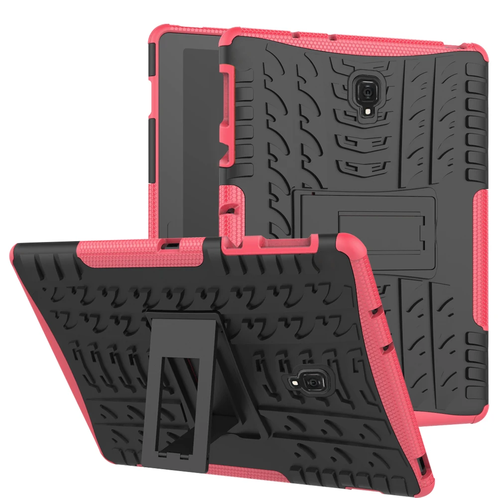 ТПУ+ ПК чехол с подставкой для Samsung Galaxy Tab A A2 10,5 T590 T595 T597 SM-T590 чехол Heavy Duty 2 в 1 прочный Чехол-гибрид чехол - Цвет: hot pink