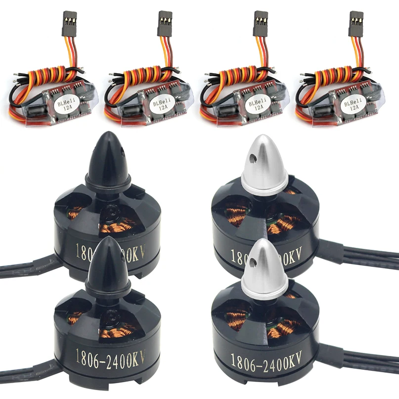 

1806 2400KV Brushless Motor with Combo BLHeli 12A Brushless ESC for FPV Racing Drone Quadcopter