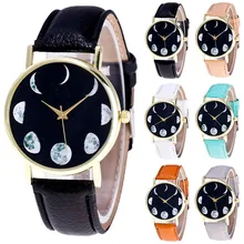 Vansvar Watch Moon Pattern Color Male And Female Strap Wrist Watch Couple watch Stylish unique design simple style watch M24