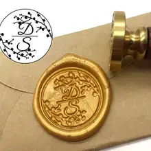 Запечатывание воск штамп на заказ Свадебная печать-цветок сливы инициалы воск печать штамп персонализированные свадебные приглашения