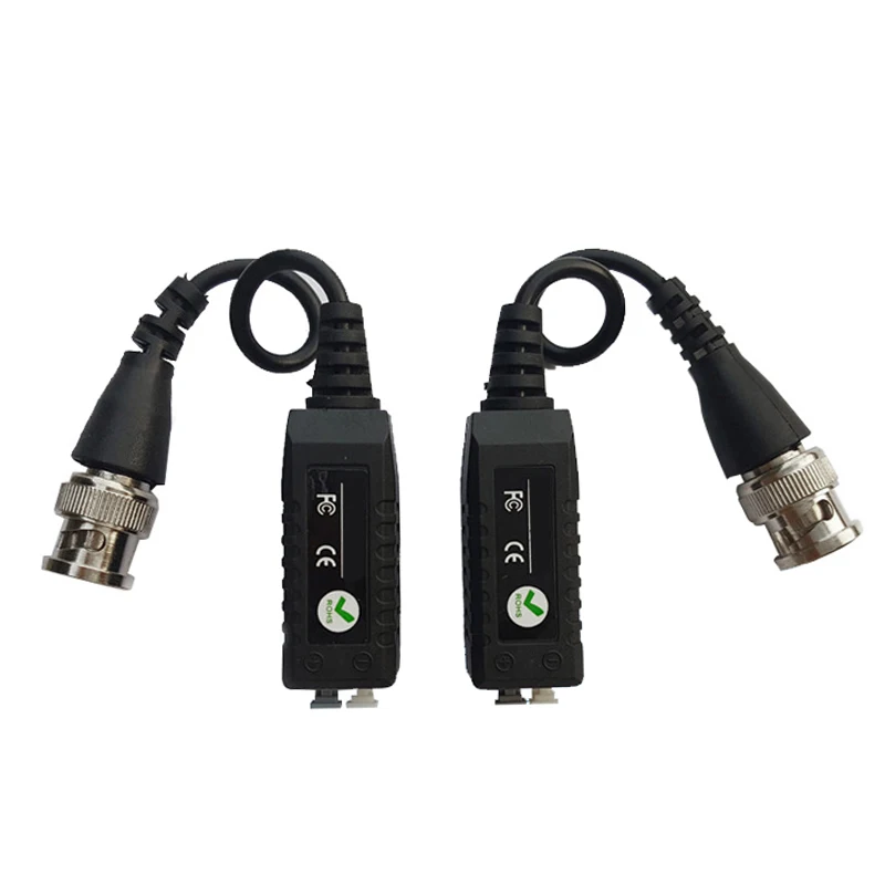 New 2pcs High Definition AHD HDCVI HDTVI BNC To UTP Cat5/5e/6 Video Balun Passive Transceivers Adapter Transmitter 300m LCC