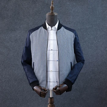 

Men's Spring Youth Slim Baseball Collar Jacket Top Baseball Clothing